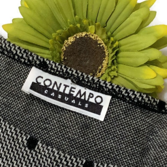 Contempo Casuals Gray Knit Polka Dot Tunic #337 - Picture 6 of 7